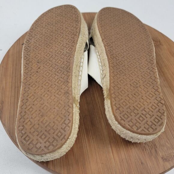 Tory Burch Bima White Leather Espadrille Slide Flats Womens Size 10 Beach - Picture 12 of 13